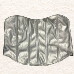 Fashion Nova Silver Corset Top